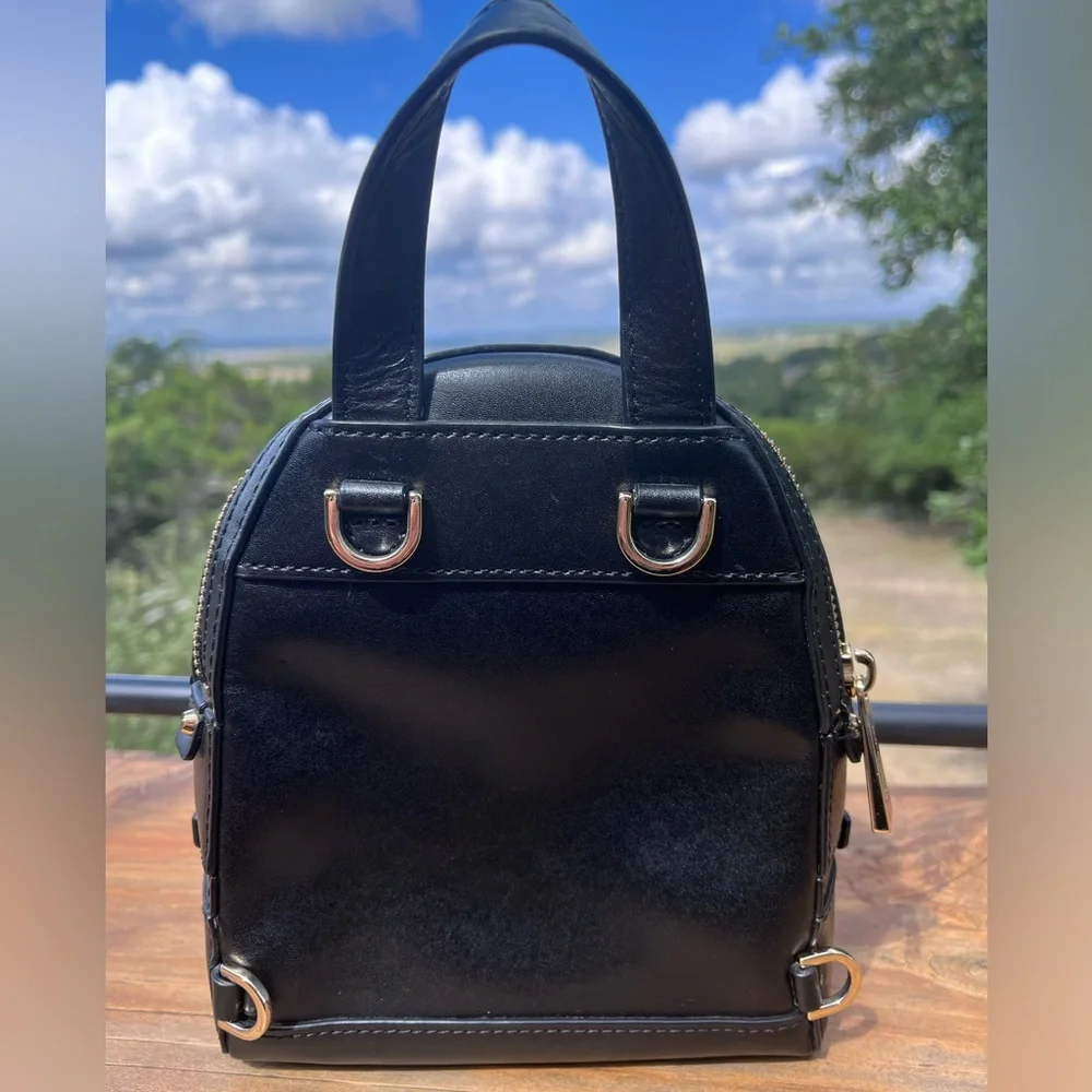 EUC Michael Kors Rhea Mini Black Leather Backpack